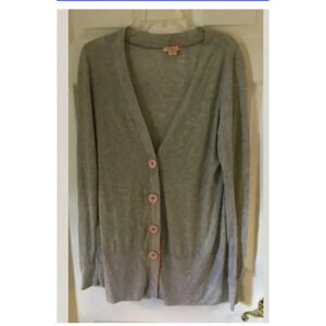 Women LUX URBAN OUTFITTERS Gray Ribbed Long Button down Cardigan Sz Small? EUC